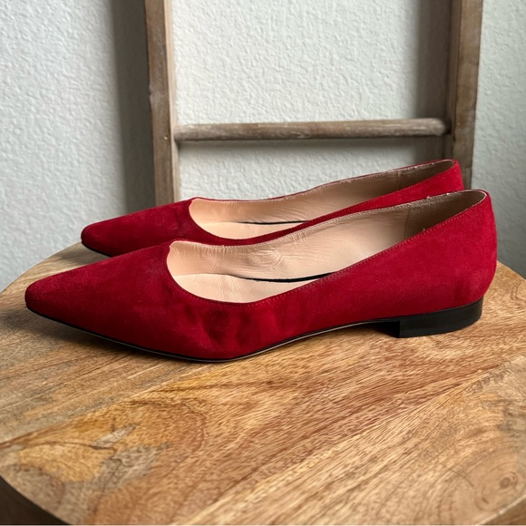 Pancaldi for Diane B. Red Velvet Suede Leather Flats sz: US 10/EU 40 - Picture 4 of 9